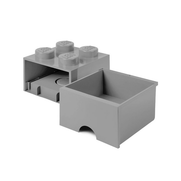 LEGO® 4-Stud Storage Brick Drawer - Medium Stone Grey