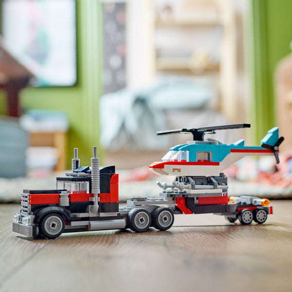 LEGO® Creator 3-in-1 Flatbed Truck with Helicopter