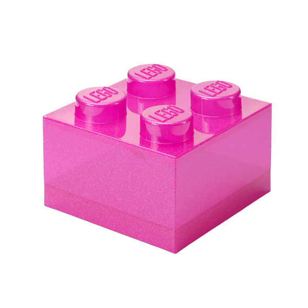 Lego Storage Brick 4 Top Lid - Glitter Medium Violet
