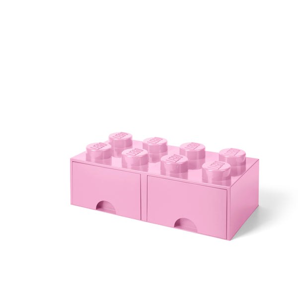 LEGO® 8-Stud Storage Brick 2 Drawers - Light Pink