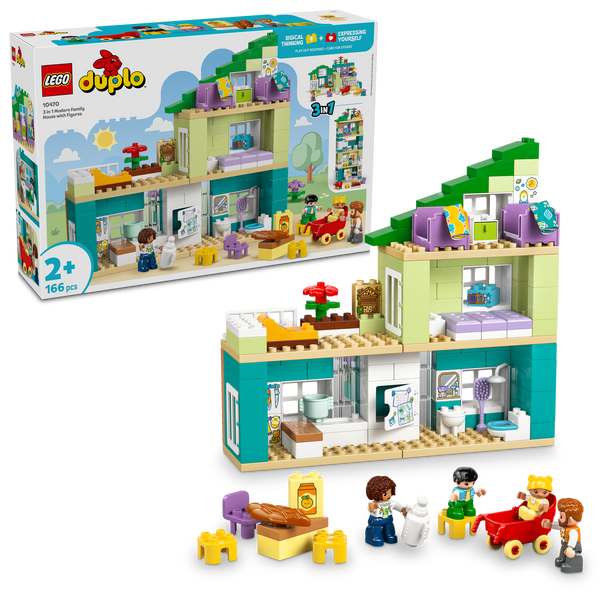 LEGO® DUPLO® Town 3-in-1 Modern Family House with Figures