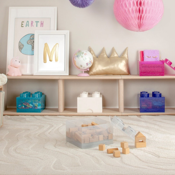 Lego Storage Brick 4 Top Lid - Glitter Violet