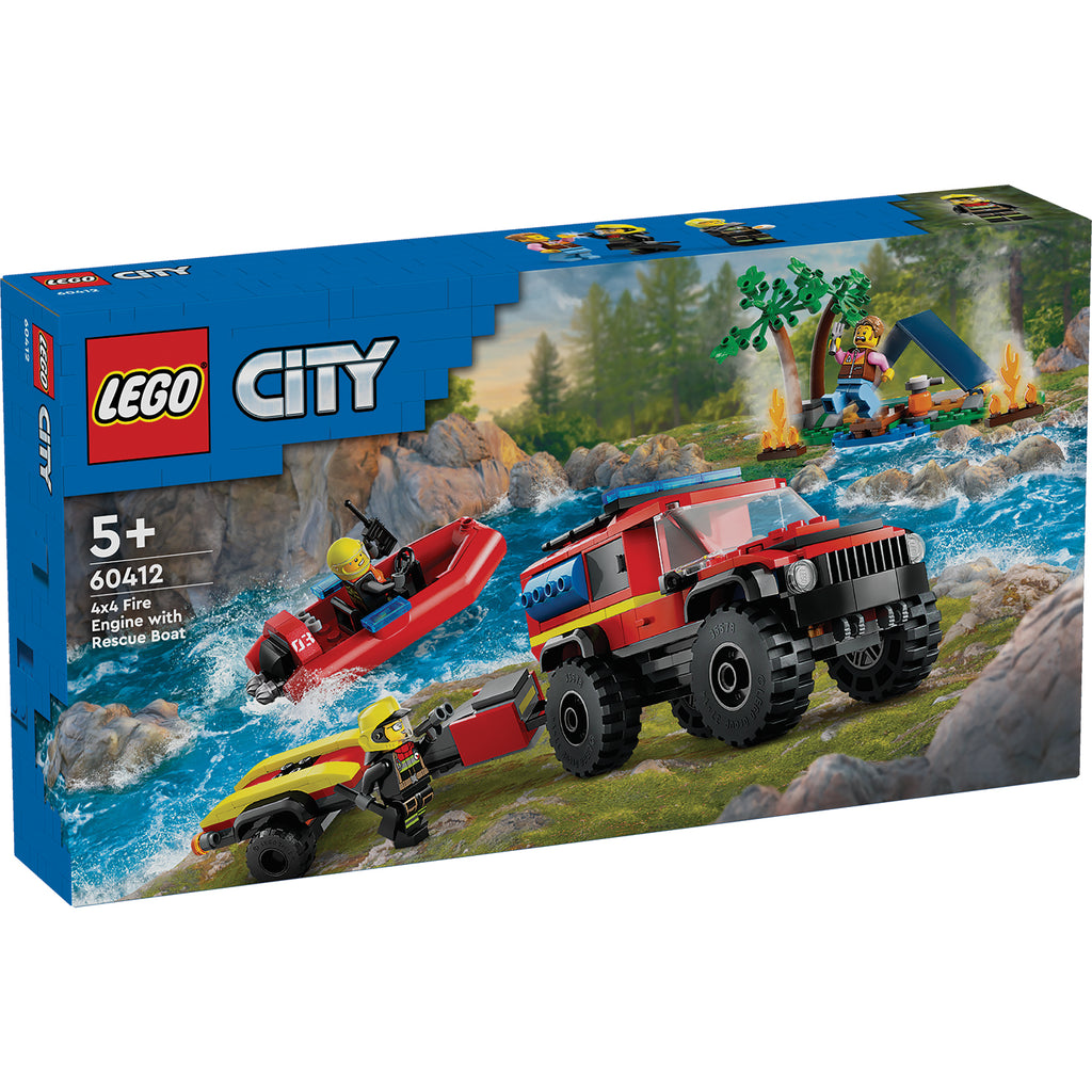 LEGO® City 4x4 Fire Truck with Rescue Boat – AG LEGO® Certified Stores