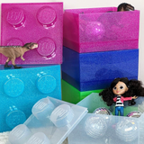 Lego Storage Brick 4 Top Lid - Glitter Violet