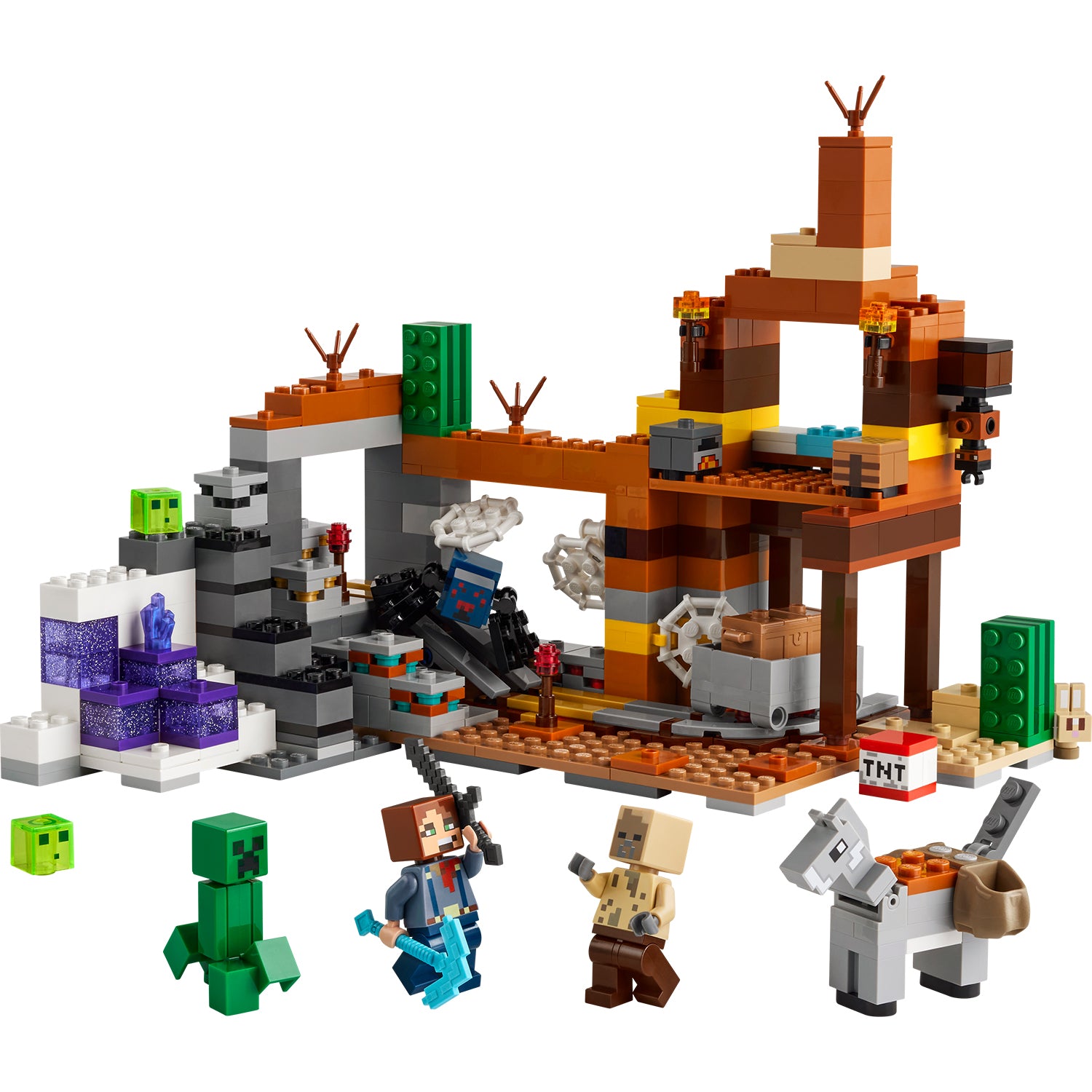 マイクラ Amazon.com: LEGO Minecraft The Pickaxe Mine Kids Toy - Building