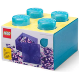 Lego Storage Brick 4 Top Lid - Glitter Light Blue