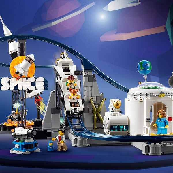  LEGO Creator 3 in 1 Space Roller Coaster Building Toy Set  Featuring a Roller Coaster, Drop Tower, Carousel and 5 Minifigures,  Rebuildable Amusement Park for Kids Ages 9+, 31142 : Toys & Games