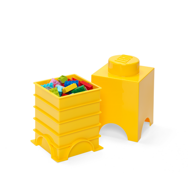 LEGO Storage Brick 1 Stud Square - Yellow