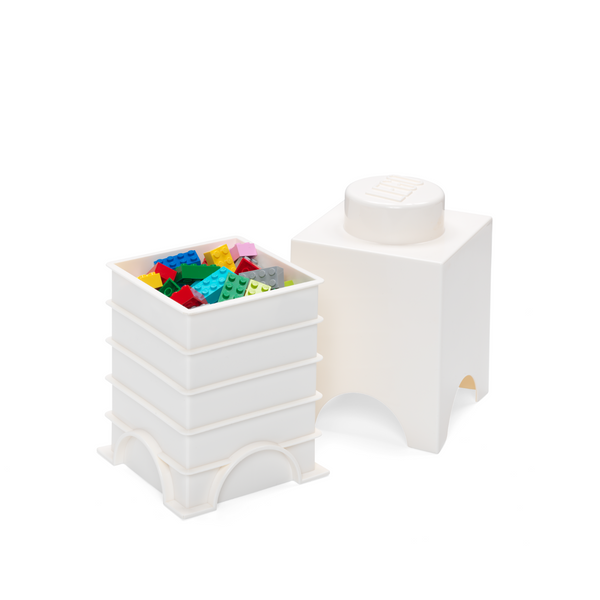 LEGO Storage Brick 1 Stud Square - White