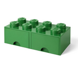 LEGO® 8-Stud Storage Brick 2 Drawers - Dark Green