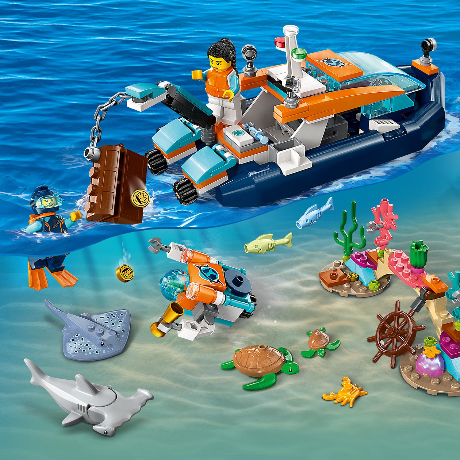 Lego diving boat online