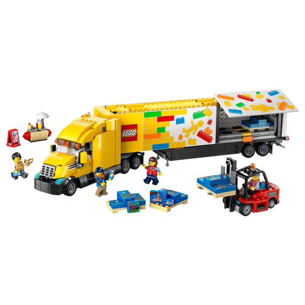 Yellow lego semi truck hotsell