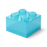 Lego Storage Brick 4 Top Lid - Glitter Light Blue
