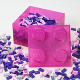 Lego Storage Brick 4 Top Lid - Glitter Medium Violet
