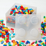 Lego Storage Brick 4 Top Lid - Glitter Translucent