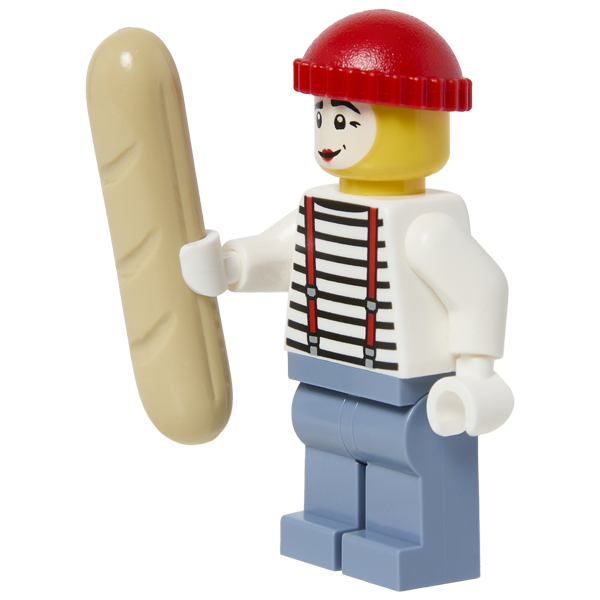 Minifigure French Mime with Baguette