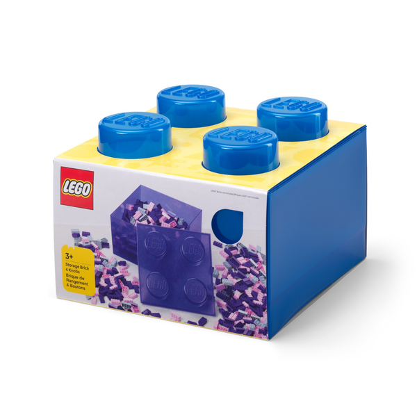 Lego Storage Brick 4 Top Lid - Translucent Blue
