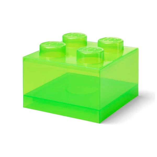 Lego Storage Brick 4 Top Lid - Translucent Light Green