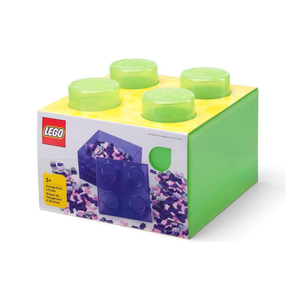 Lego Storage Brick 4 Top Lid - Translucent Light Green
