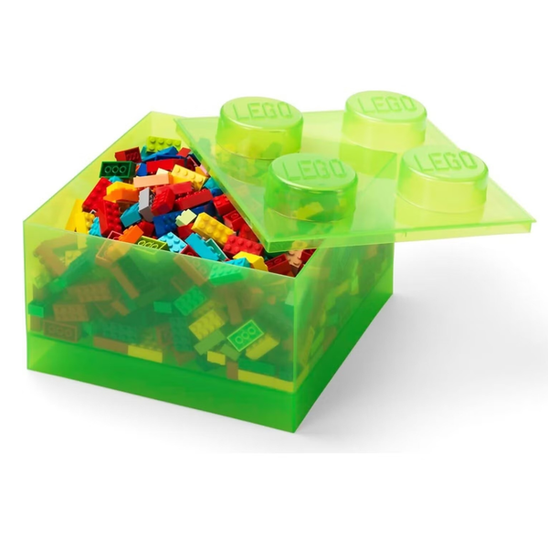 Lego Storage Brick 4 Top Lid - Translucent Light Green
