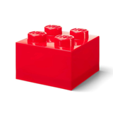 Lego Storage Brick 4 Top Lid - Translucent Red
