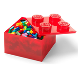 Lego Storage Brick 4 Top Lid - Translucent Red