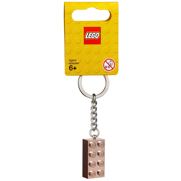 LEGO® Keyring 2x4 Stud – Rose Gold
