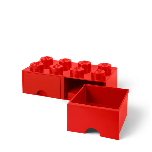 LEGO® 8-Stud Storage Brick 2 Drawers - Red