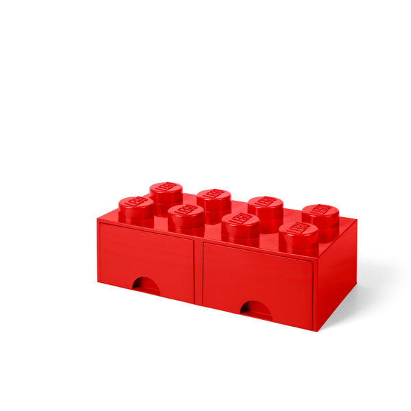 LEGO® 8-Stud Storage Brick 2 Drawers - Red