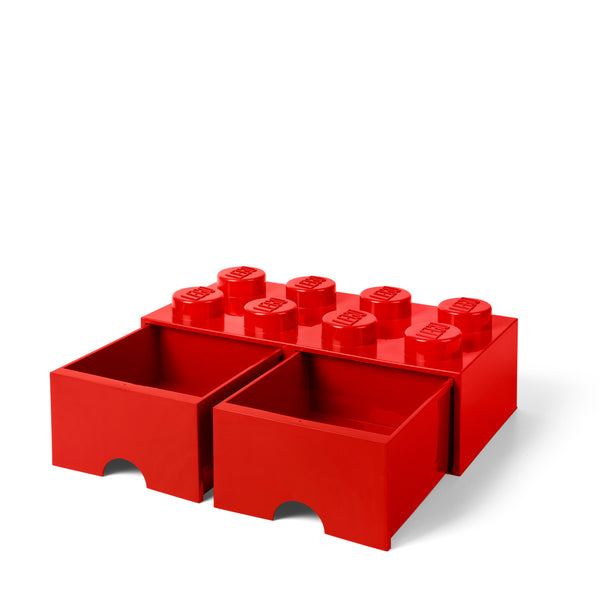 LEGO® 8-Stud Storage Brick 2 Drawers - Red