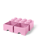 LEGO® 8-Stud Storage Brick 2 Drawers - Light Pink