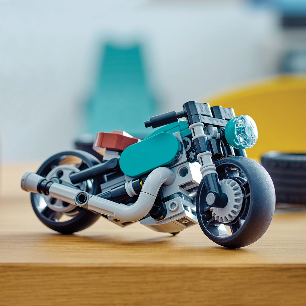 LEGO Creator 3 in 1 Vintage Motorcycle Set, Transforms from Classic  Motorcycle Toy to Street Bike to Dragster Car, Building Toys, Great Gift  for Boys, Girls, and Kids 8 Years Old and