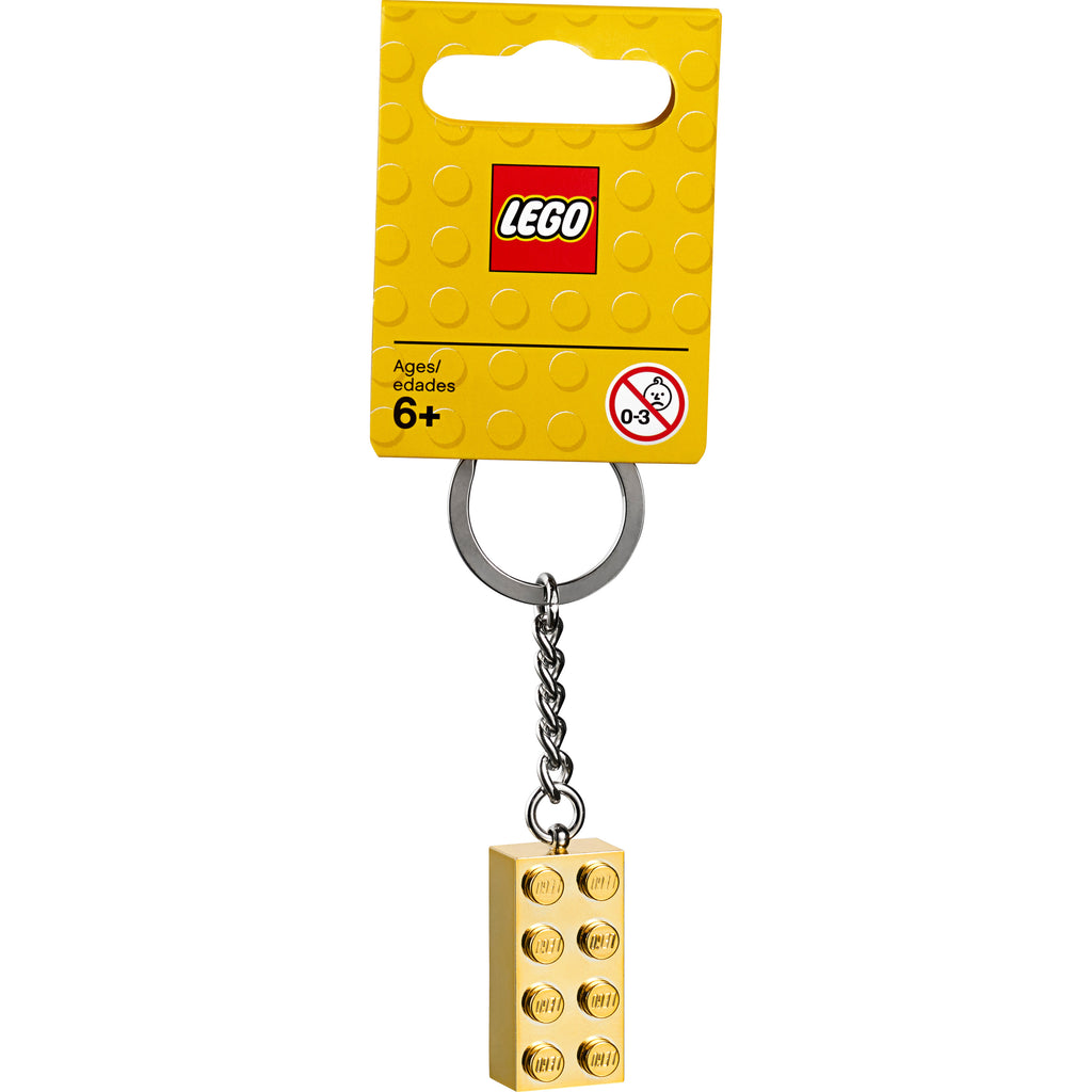 LEGO® Keyring 2x4 Stud – Gold – AG LEGO® Certified Stores
