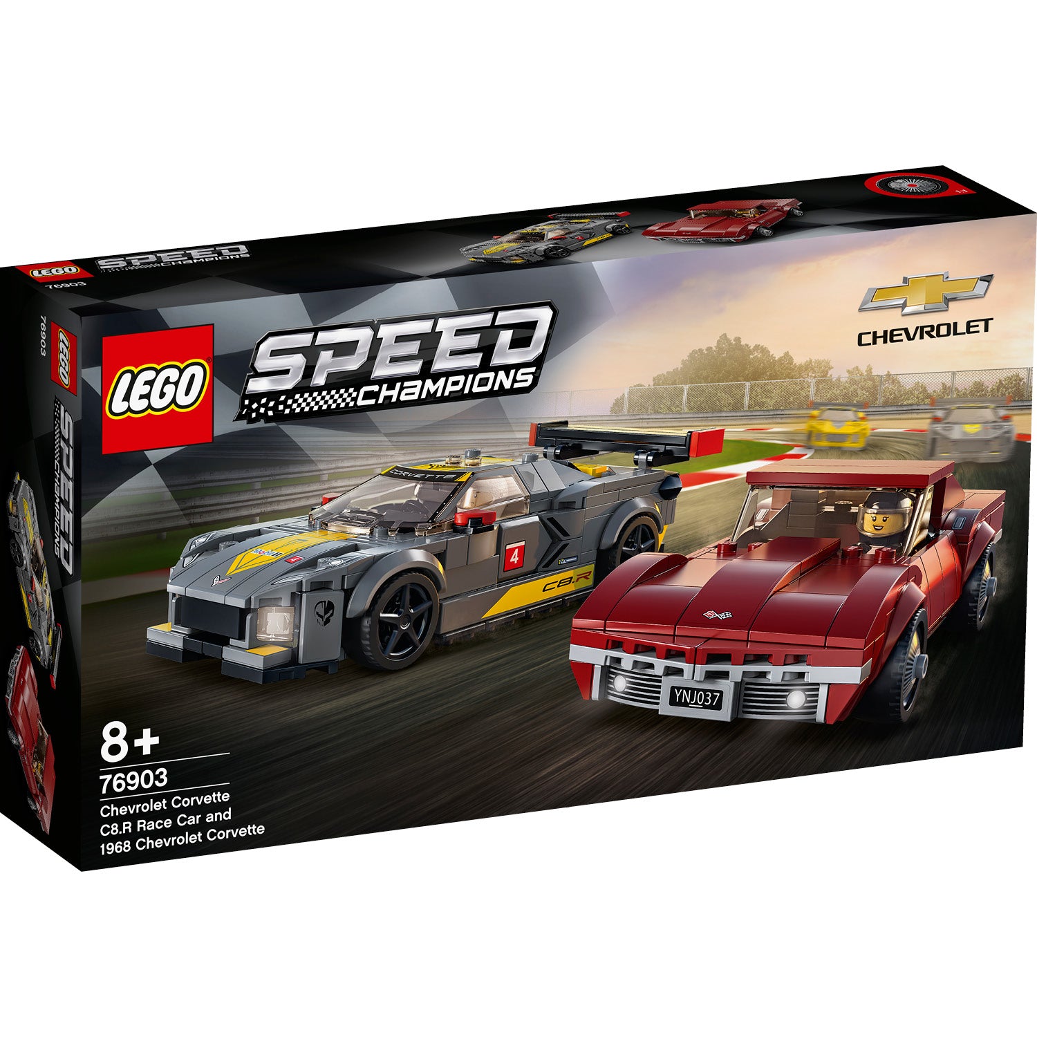 LEGO® Speed Champions Chevrolet Corvette C8.R Race Car and 1968 Chevro ...